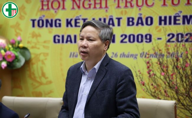 Phó Tổng Giám đốc Bảo hiểm Xã hội Việt Nam Nguyễn Đức Hòa phát biểu tại Hội nghị